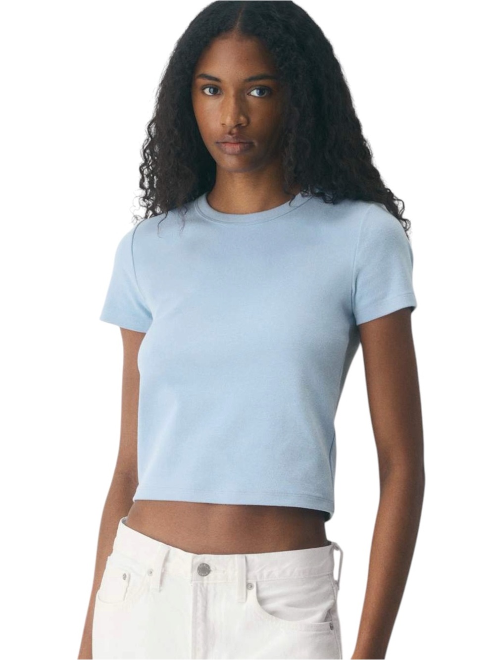 Aritzia Sunday Best Light Blue Besthug Little Ribbed T-Shirt (XS)